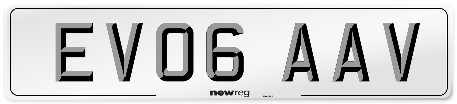 EV06 AAV Number Plate from New Reg